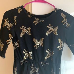 Black and gold unicorn Pegasus dress
